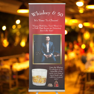 Whiskey Watercolor Chocolate Truffles Birthday Retractable Banner