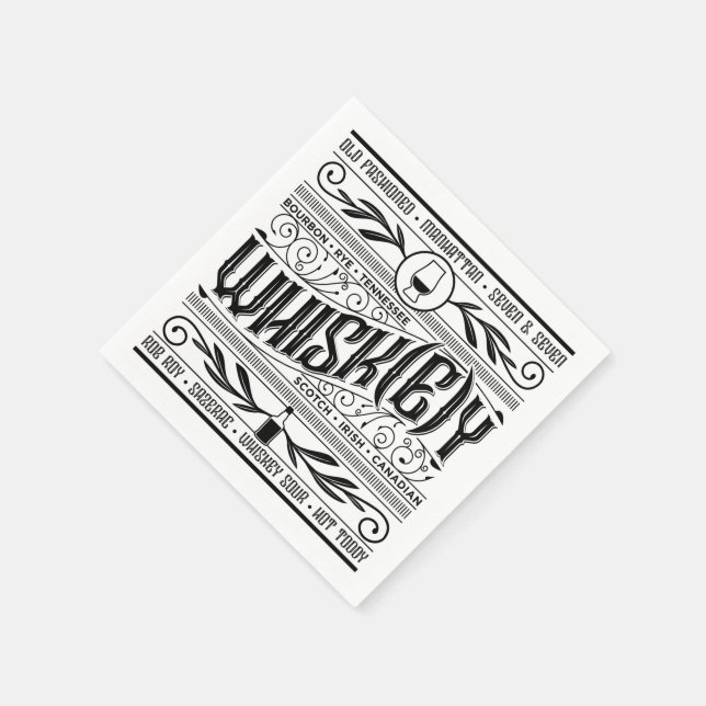 Whiskey / Whisky Napkin (Corner)