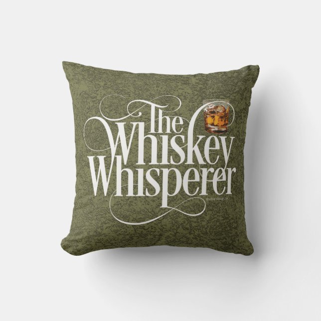 Whiskey Whisperer Throw Pillow (Front)
