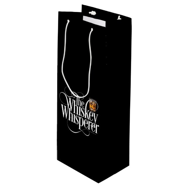Whiskey Whisperer Wine Gift Bag (Front Angled)