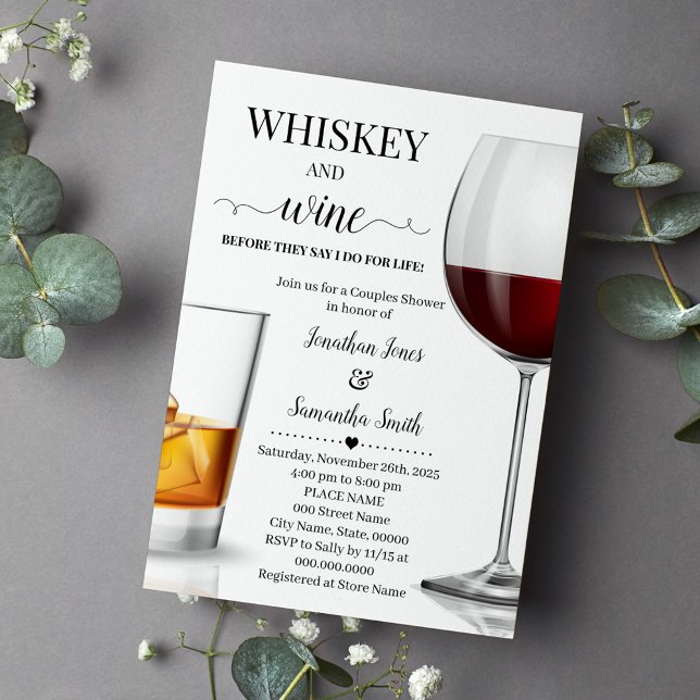 Whiskey & wine before I do couples shower Invitation (Creator Uploaded)