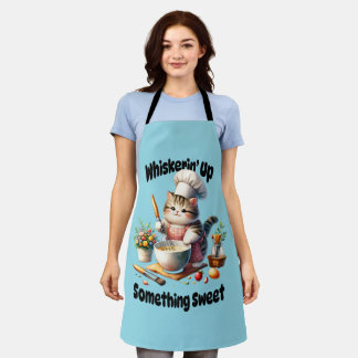 Whisking Cat Chef Kitchen Apron