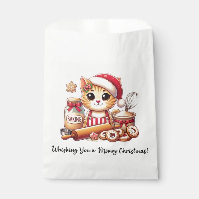 Whisking you a meowy Christmas Favour Bags (Front)