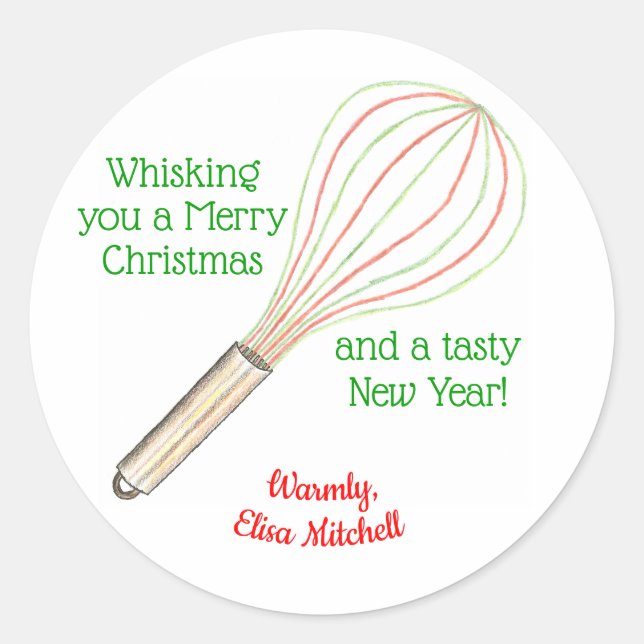 "Whisking You a Merry Christmas" treats label (Front)