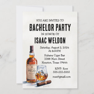 Whisky Bachelor Party Invitation