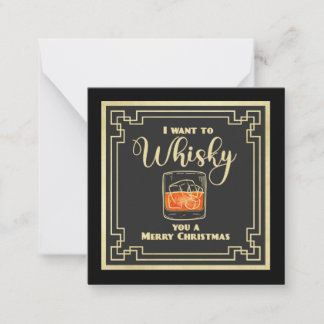 Whisky Christmas Flat Note Card