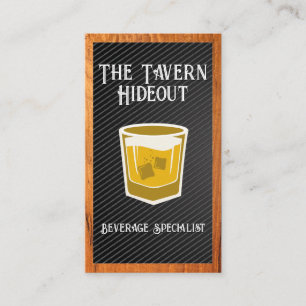 Whisky Glass Logo   Bar Business Card
