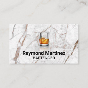 Whisky Glass   White Marble Business Card
