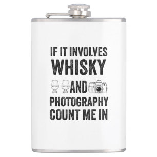 Whisky & Photography - Funny Hobby Design Hip Flask