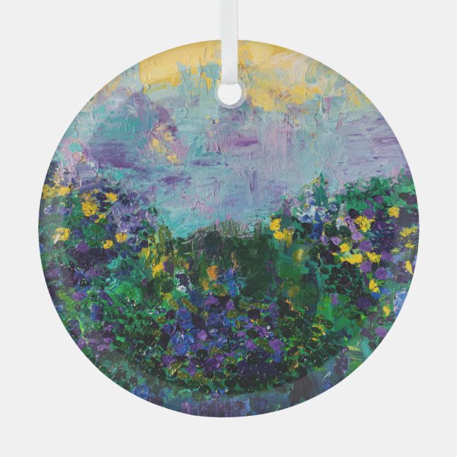 Whisper Blooms Glass Tree Decoration (Front)