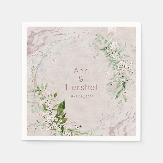 Whisper & Blush 2 Wedding Cocktail Napkins (Front)