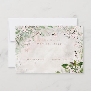 Whisper & Blush Wedding No Meal Choice RSVP Card