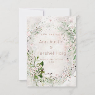 Whisper & Blush Wedding Save The Date Card