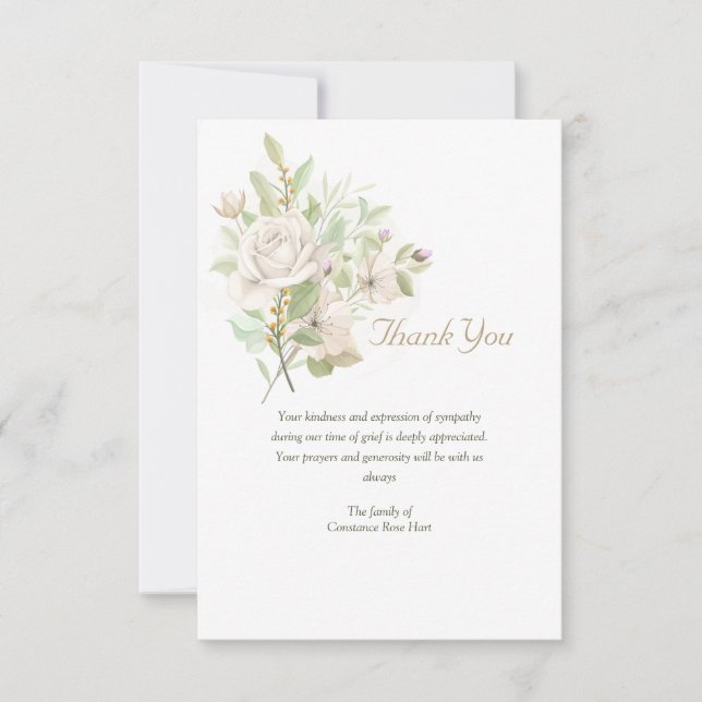 Whisper Floral Thank You Sympathy Card (Front)