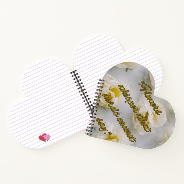 Whisper Flowers Heart Spiral Notebook (Inside)