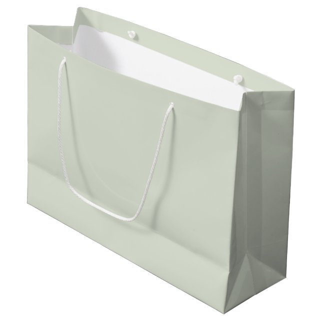 Whisper Green Solid Colour Large Gift Bag (Front Angled)