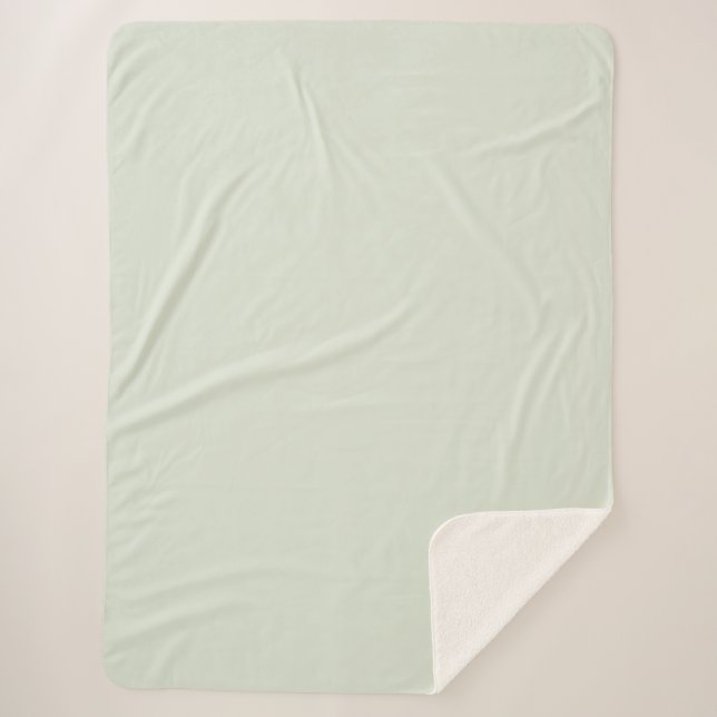 Whisper Green Solid Colour Sherpa Blanket (Front)