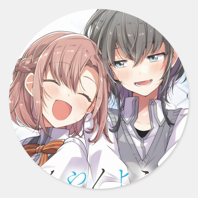 Whisper me a Love Song | Sasakoi | Yuri Manga Classic Round Sticker (Front)
