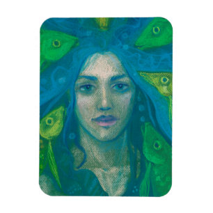 Whisper, Mermaid Fish Surreal Fantasy Art Painting Magnet