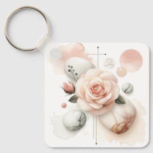 Whisper of a Rose – A Dreamy Watercolor Elegance Key Ring