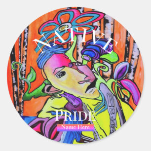 Whisper of Colors Native Pride Customizable  Classic Round Sticker