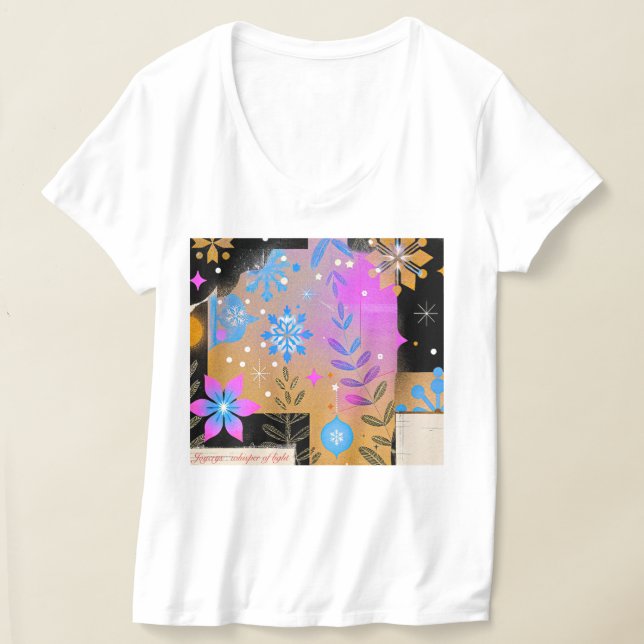 Whisper of Light – Elegant V-Neck Tee (Laydown)