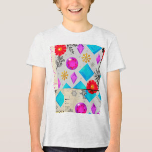 Whisper of Light – Gem Pattern Kids T-shirt Tri-Blend Shirt