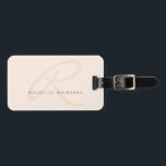 Whisper Pink Elegant Minimalist Monogram Luggage Tag<br><div class="desc">An elegant monogram logo is featured on this chic pale pink luggage tag with minimalist appeal. Simply edit the sample text with your details. You can add or remove lines of text as needed to suit your requirements. If you edit the monogram and find it needs re-centring, scroll to the...</div>