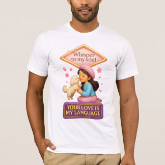 Whisper to My Soul Korean Pastel Girl with Maltese T-Shirt