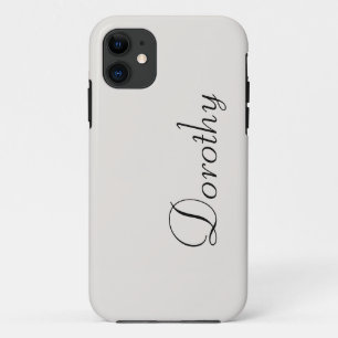 Whisper White Solid Colour   Minimalist Name iPhone 11 Case