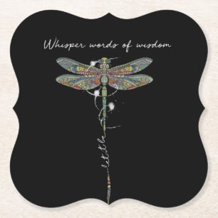 Whisper Words Of Wisdom Brocade Dragonfly Paper Coaster