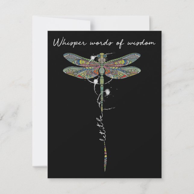 Whisper Words Of Wisdom Brocade Dragonfly Thank You Card (Front)