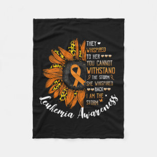 Whispered Back I Am The Storm Leukaemia Awareness Fleece Blanket