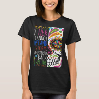 Whispered Back Strong Women Pride Flower Skull 1 T-Shirt