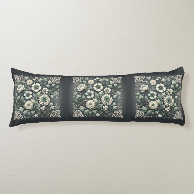 Whispered Clover Knotwork Garden Body Cushion (Front)