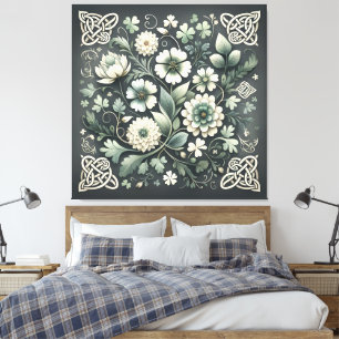 Whispered Clover Knotwork Garden Canvas Print