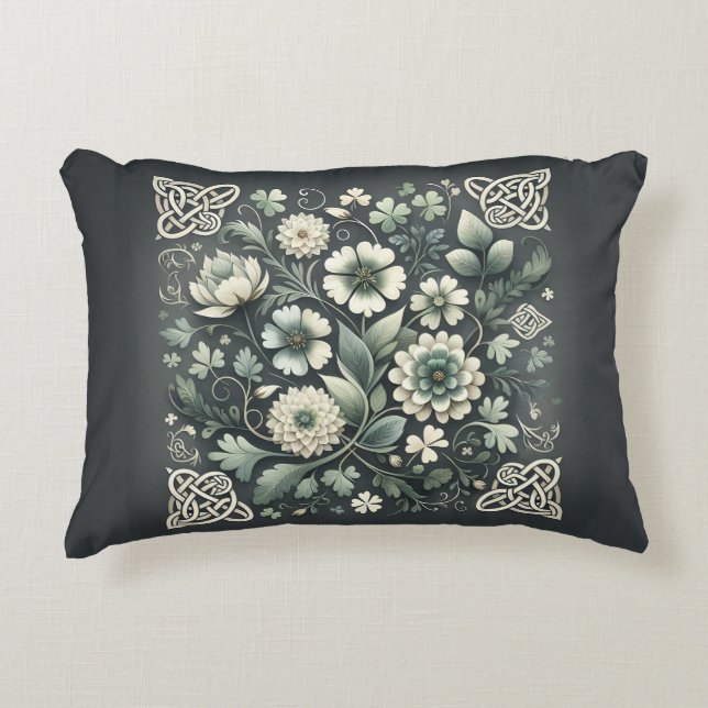 Whispered Clover Knotwork Garden Decorative Cushion (Front)
