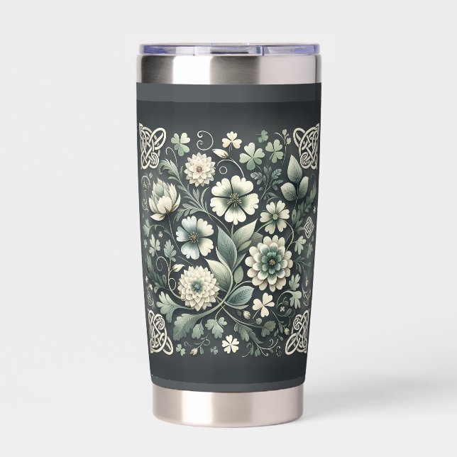 Whispered Clover Knotwork Garden Insulated Tumbler (Front)