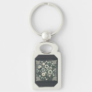 Whispered Clover Knotwork Garden Key Ring