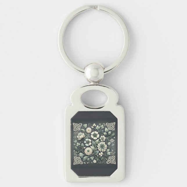 Whispered Clover Knotwork Garden Key Ring (Front)