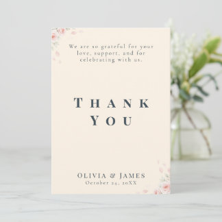 Whispered Petals Minimalist Elegant  Thank You Card