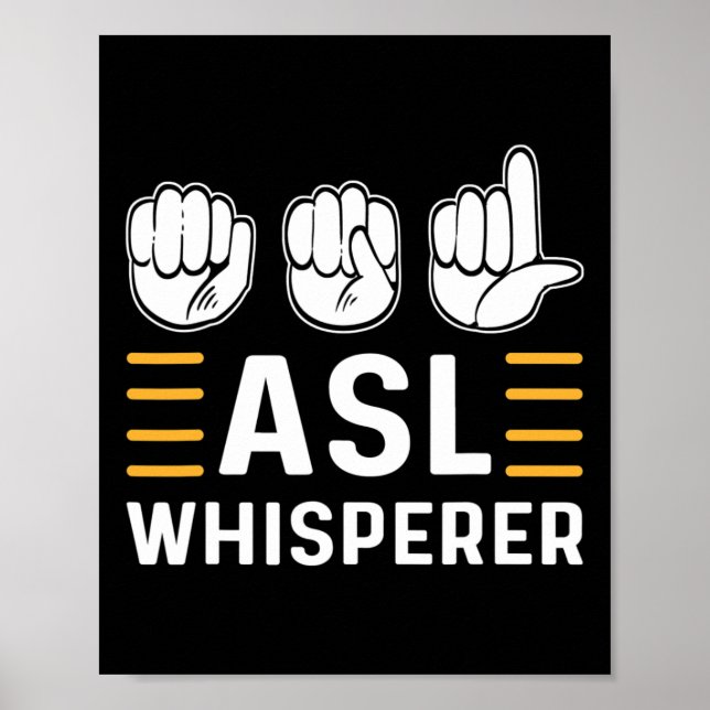 Whisperer. Asl Awareness Hand Sign Language Deaf P (Front)