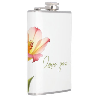 Whispering Affection Lilies Hip Flask