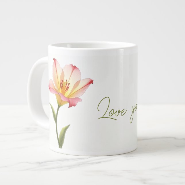 Whispering Affection Lilies Large Coffee Mug (Front Left)
