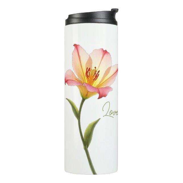 Whispering Affection Lilies Thermal Tumbler (Rotated Left)
