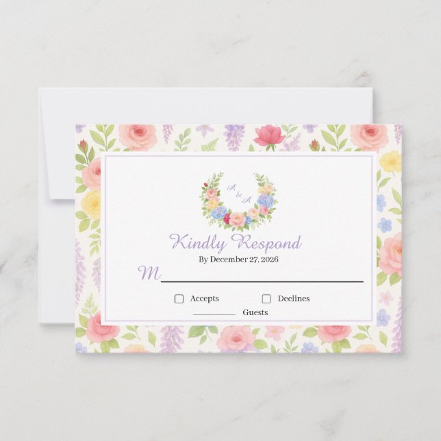 Whispering Blooms RSVP Card (Front)