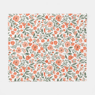 Whispering blossoms of grace fleece blanket