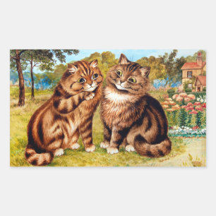 Whispering Cat, Louis Wain Rectangular Sticker