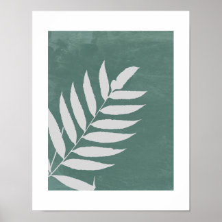 "Whispering Fern"—A Minimalist White Fern Leaf Poster
