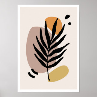 Whispering Leaves 3: Minimalist Boho Botanical Poster